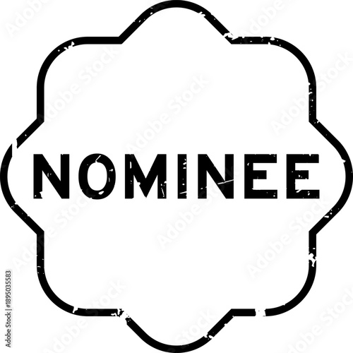 Grunge black nominee word rubber seal stamp on white background