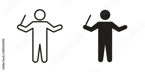 Conductor icon set. Black icon on white background