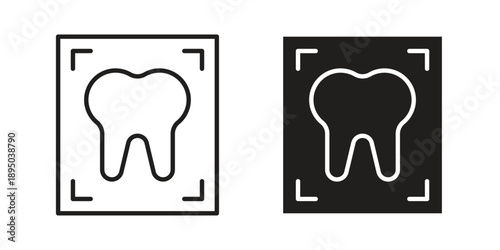 Dental X ray icon set. Black icon on white background