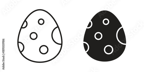 Dinosaur egg icon set. Black icon on white background