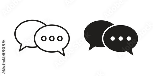 Discussion icon set. Black icon on white background