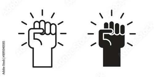 Empowerment icon set. Black icon on white background