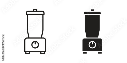 Food processor icon set. Black icon on white background