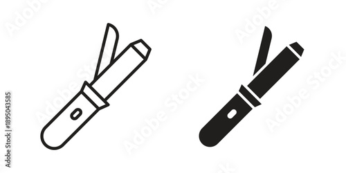 Hair curler icon set. Black icon on white background