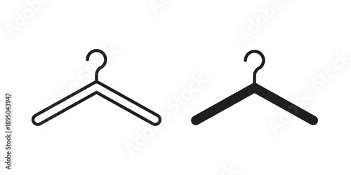 Hanger icon set. Black icon on white background