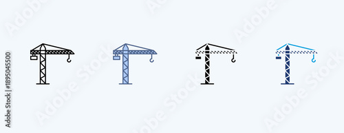 Crane Multiple Icon Illustration Vector