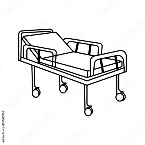 hospital bed graphic icon vector