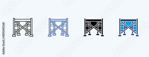 Scaffold Multiple Icon Illustration Vector