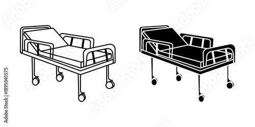 hospital bed graphic icon vector
