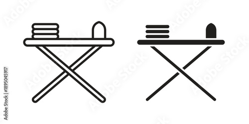 Iron board icon set. Black icon on white background