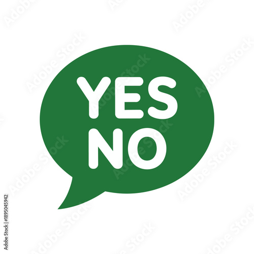 Green speech bubble with yes no text