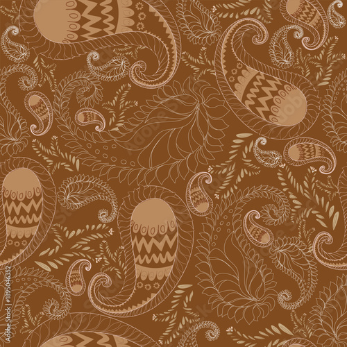 Paisley pattern featuring elegant ornamental curves with a classic and vintage-inspired aesthetic. The warm yellow tones create a bright, cheerful, and luxurious feel while maintaining timeless decora