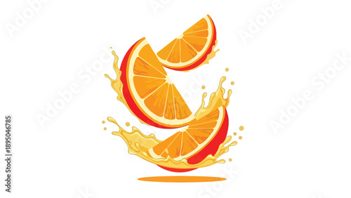 Dynamic citrus explosion with fresh orange segments invigorating juice splashes a vibrant burst of flavor