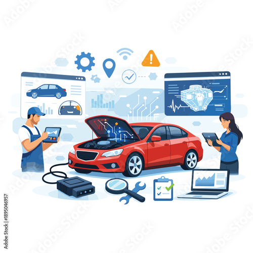 Advanced vehicle diagnostics with mechanics using technology