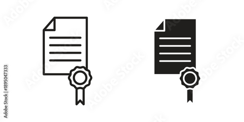 License icon set. Black icon on white background