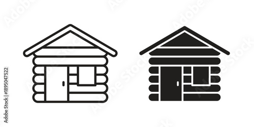 Lodge icon set. Black icon on white background