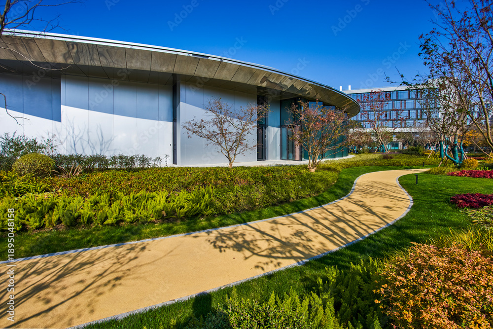Fototapeta premium The exterior of the commercial art building