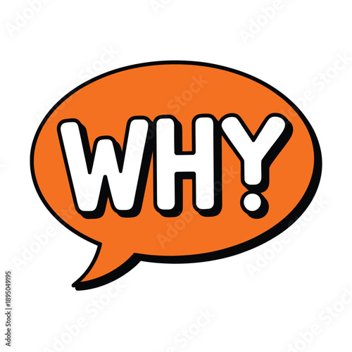 Orange speech bubble with black outline