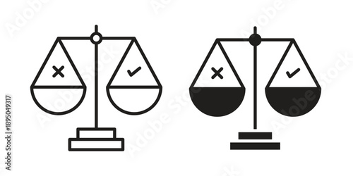 Moral icon set. Black icon on white background