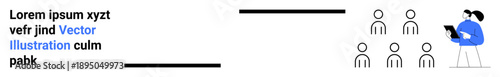 Business presentations, team meetings, communication, leadership, training, and education. A speaker with a clipboard addressing a group of individuals. Business presentations and communication