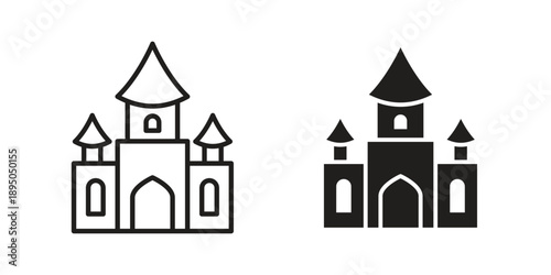 Palace icon set. Black icon on white background