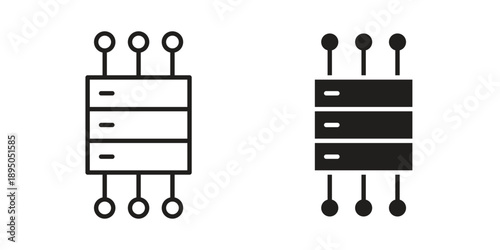 Proxy server icon set. Black icon on white background