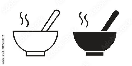 Stew icon set. Black icon on white background