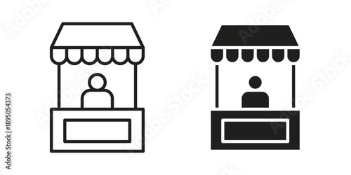 Stall icon set. Black icon on white background
