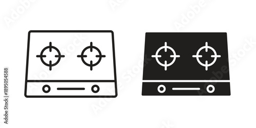 Stove icon set. Black icon on white background