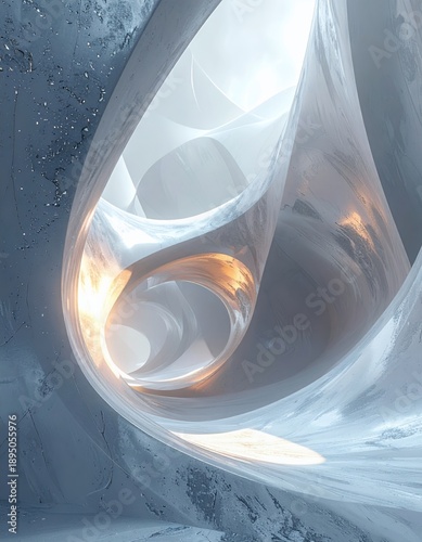 Abstract flowing light and ethereal forms create a captivating and dynamic visual experience.