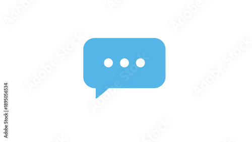Blue chat bubble with three dots, representing communication