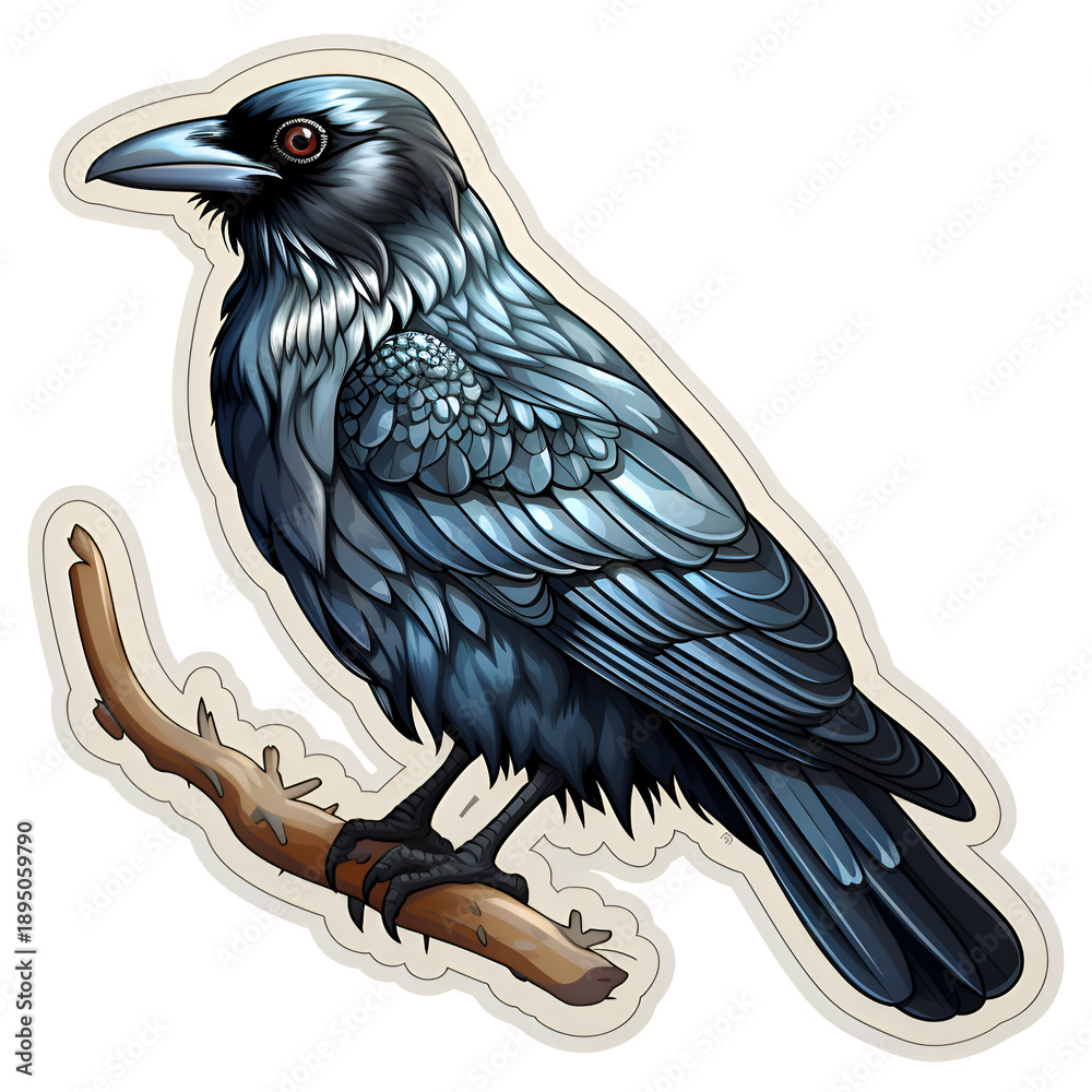 Fototapeta premium Majestic Raven Bird. Dark Feathers. Wildlife. Nature