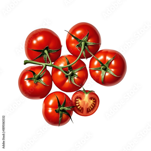 Fresh Ripe Tomato Isolated on White Background, Generative AI