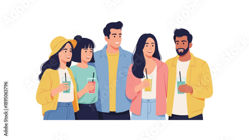 Diverse group of young friends enjoying a casual social gathering.