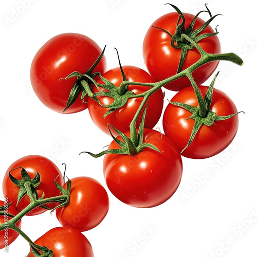 Fresh Red Tomatoes Top View Collection Isolated on White Background, Generative AI
