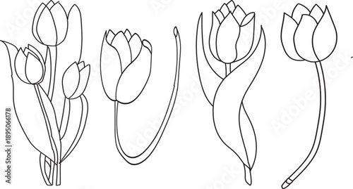 et of hand drawn shapes vector art,  flower doodle art, kid hand flower art