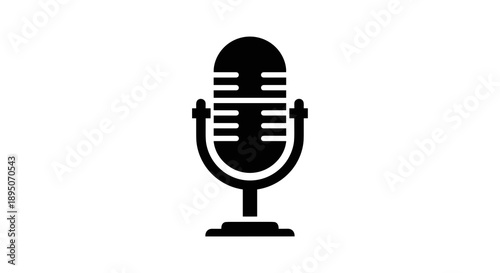 Microphone Icon – Retro Audio Recording Mic Vector Symbol