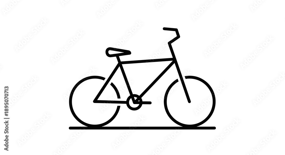 Fototapeta premium Bicycle Icon – Minimal Line Art Bike Symbol Vector Illustration