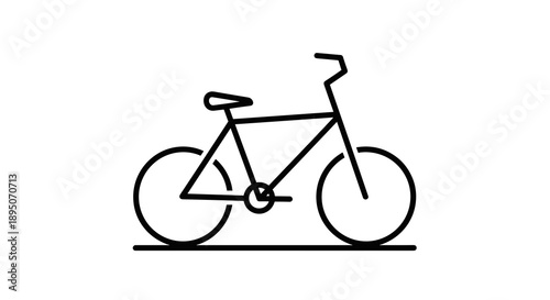Bicycle Icon – Minimal Line Art Bike Symbol Vector Illustration