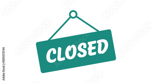 Closed Sign Icon – Business Door Hanging Notice Vector Symbol