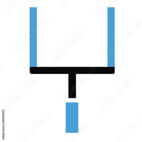 Vászonkép American football goalpost vector icon, flat minimal design, two solid colors, c