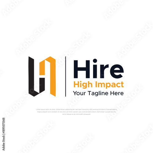 H logo hire company design template for brand or company