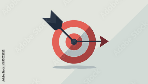 Arrow missing the target, broken arrow concept, failure and learning illustration