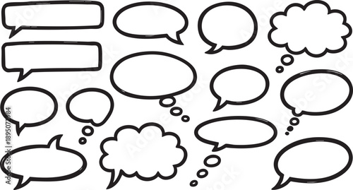 The Art of Conversation: Speech Bubble Collection
Speak Your Mind: Diverse Talk Bubble Vectors
Communication Icons: Essential Speech Bubble Pack
