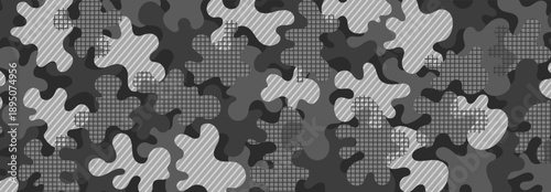 Energetic Camouflage Background with Line and Grid Textures. Abstract Modern Military