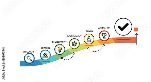 Business process development vector illustration