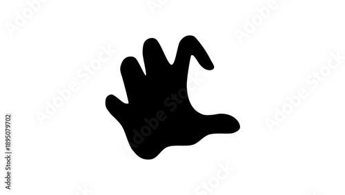catching hand symbol, black isolated silhouette