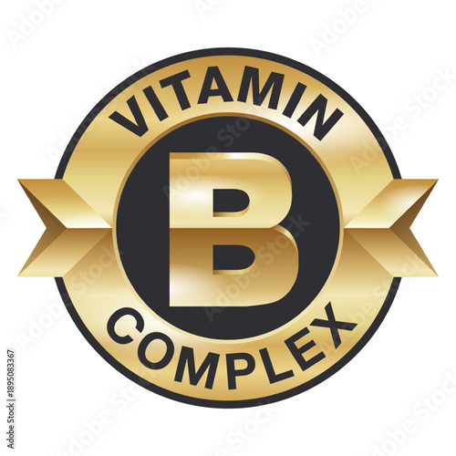 Vitamin B complex sign, golden award style