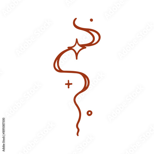 Magic smoke trail with sparkles doodle