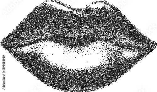 Mouth y2k retro stipple art lip brutalist halftone vector png transparent, tongue 2000s photocopy effect tattoo aesthetic